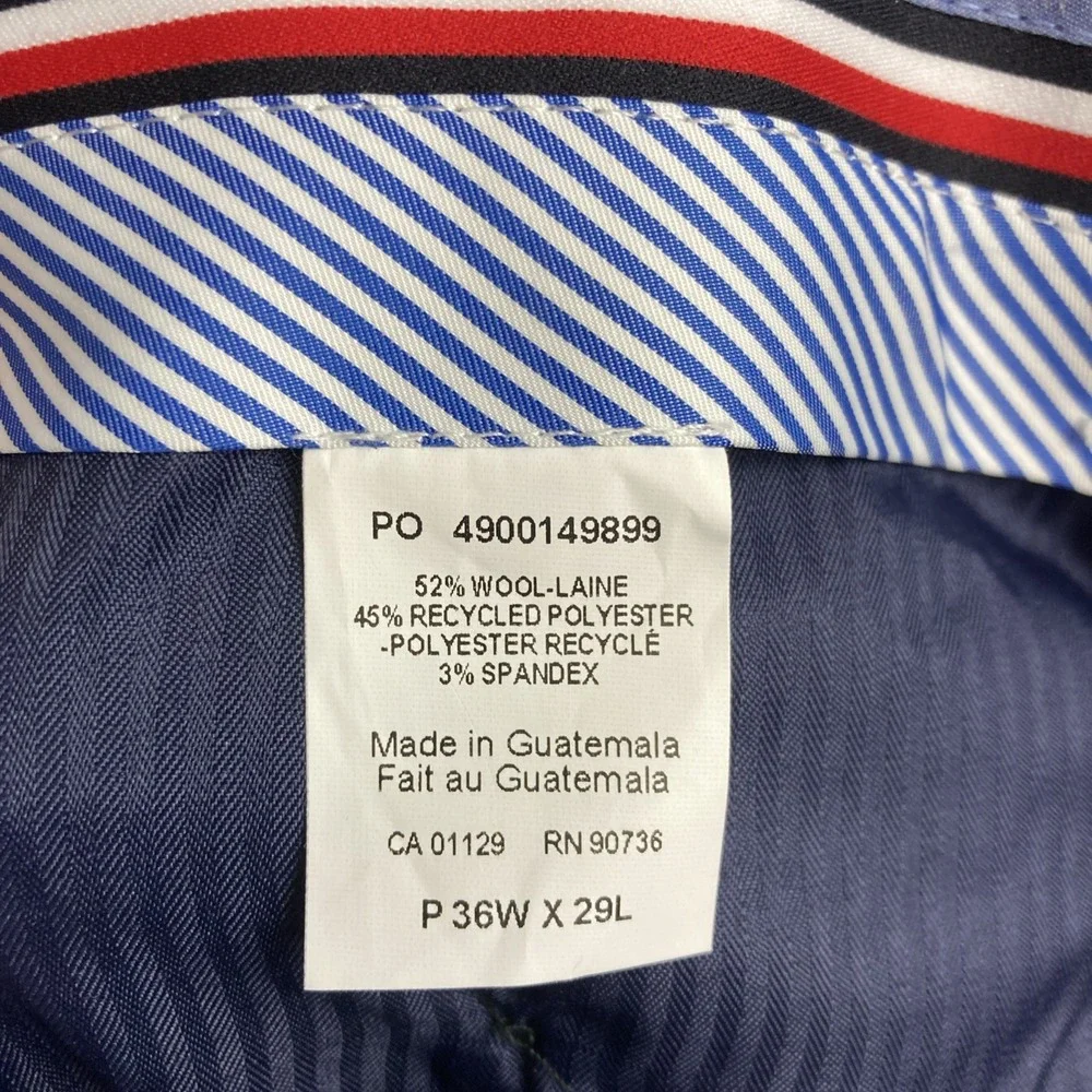 Tommy Hilfiger Men's Modern Fit 2-pc Suit Jacket 44L Pants 36W 29L Wool Blue